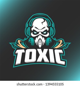 Illustration of Logo Skull Mascot with poison title