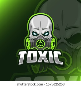 Illustration of Logo Skull Mascot with poison title