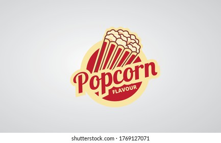 Illustration Logo Snack Popcorn , with red color , corn food, vetor Eps10