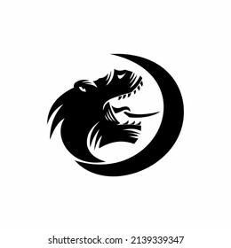 illustration logo t rex icon templet