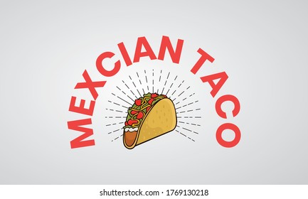 illustration Logo taco food , mexican fast food , taco mexican food