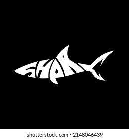 an illustration of a logo that combines the forms of writing that form a shark