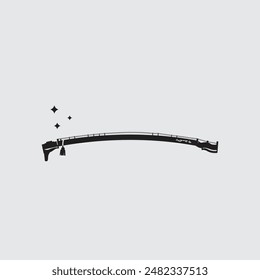 Illustration of a logo of a traditional Japanese musical instrument, a koto silhouette suitable for music stores and communities.