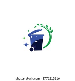 illustration logo trash bin vector templet