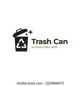 illustration logo trash bin vector template