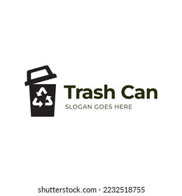 illustration logo trash bin vector template