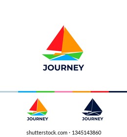 Illustration and logo trip on a yacht