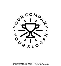 illustration logo with trophy emblem