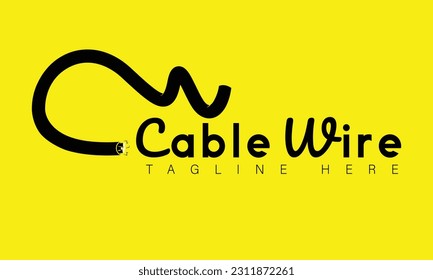 Illustration, logo, type, initial. Logo initial C and W from cable wire word.