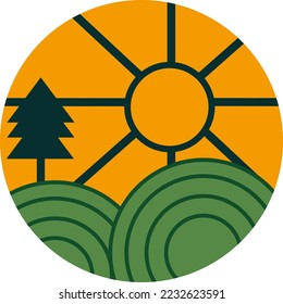 Illustration Logo Vector of agriculture landscape.
Good For Farm Logo, Travel logo, Nature Logo