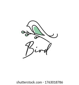 logotipo de ilustración vectorial gráfico de aves encarnadas en ramas de árboles, bueno para logotipos animales