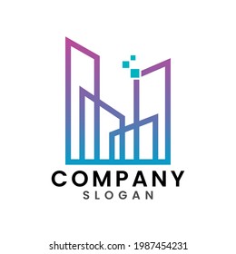 Illustration Logo Vector graphic of Building. Perfect for Construction and Real estate brands or Company.