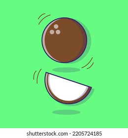 Illustration Logo vector graphic of Coconut shell Suitable for Marketing, Food, Business, Presentation