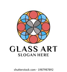 Illustration Logo Vector graphic of Glass Art. Perfect for Art brands or companies.