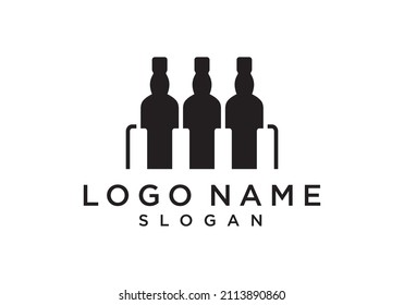 Illustration Logo Vector Graphic Of Whiskey Bottle And Piano