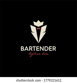 imagen logotipo vectores gráficos de tuxedo y corona lujosa, bueno para los logos de discoteca