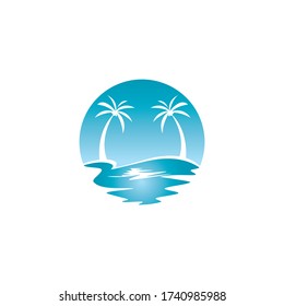 illustration logo vector island abstract