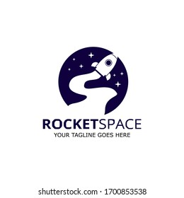 illustration logo vector of rocket space