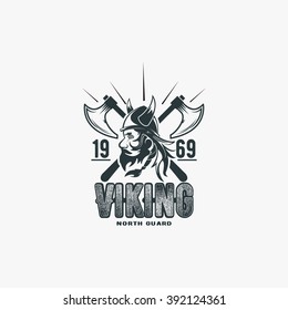 illustration for logo, viking head, profile view, angry, sport team