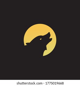 illustration logo the wolf vector templet