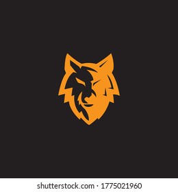 illustration logo the wolf vector templet