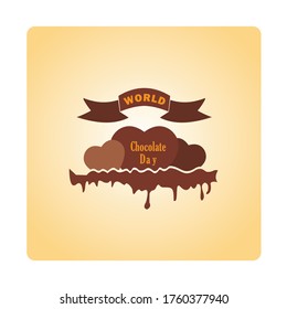 illustration logo world chocolate day vector icon