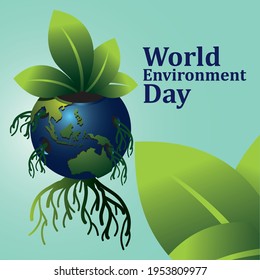 Illustration logo for World Environment Day party