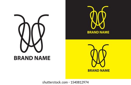 Illustration of logos with abstract shapes and made with a line style