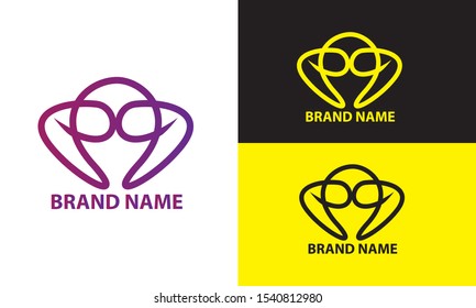 Illustration of logos with abstract shapes and made with a line style