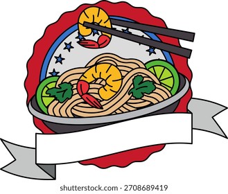 illustration logotype of a padthai