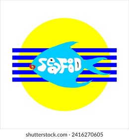 Illustration of a logotype for a seafood or fish food seller