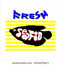 Illustration of a logotype for a seafood or fish food seller