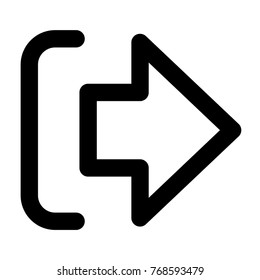 Illustration of logout icon on white background