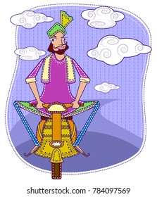 illustration of lohri for punjabi festivals