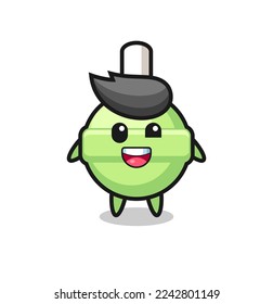 illustration of an lollipop character with awkward poses , cute style design for t shirt, sticker, logo element