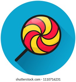 Illustration of lollipop circle blue icon concept