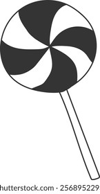 An illustration of a lollipop with distinctive hand drawn lines