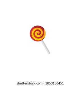 Illustration Flaches Symbol von Lollipop Candy - Flaches Symbol Illustration - Fast Food Illustration - Symbole, Symbole, Emojis, Sticker Set.