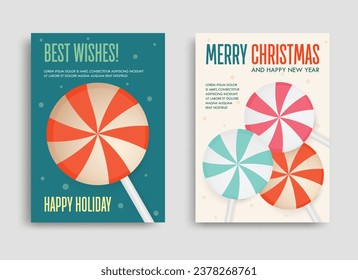 Illustration of lollipop flyer for the Christmas season. with Merry Christmas text.