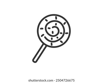 Illustration of lollipop icon (line drawing).