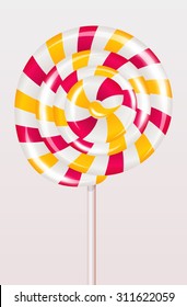 An illustration of a lollipop on a light background.