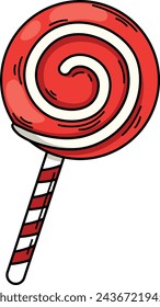 illustration of lollipop outline white on background vector