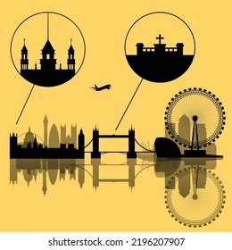 Illustration of London with Extreme Details and Transparency on Any Background