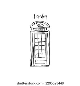 Illustration of a London phone booth.