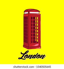 illustration of london red telephone booth