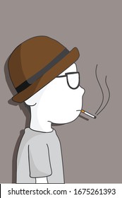 ilustración de un hombre solo y solitario