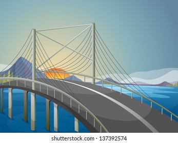 Illustration of a long bridge