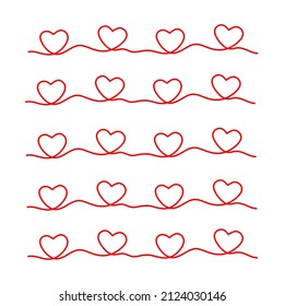 Ilustración de una cuerda larga en forma de corazón
