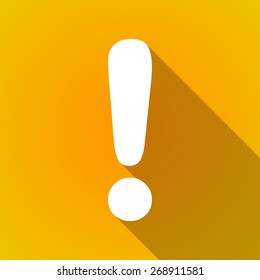 Illustration of a long shadow admiration sign icon