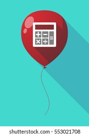 Illustration of a long shadow air  balloon with  a calculator